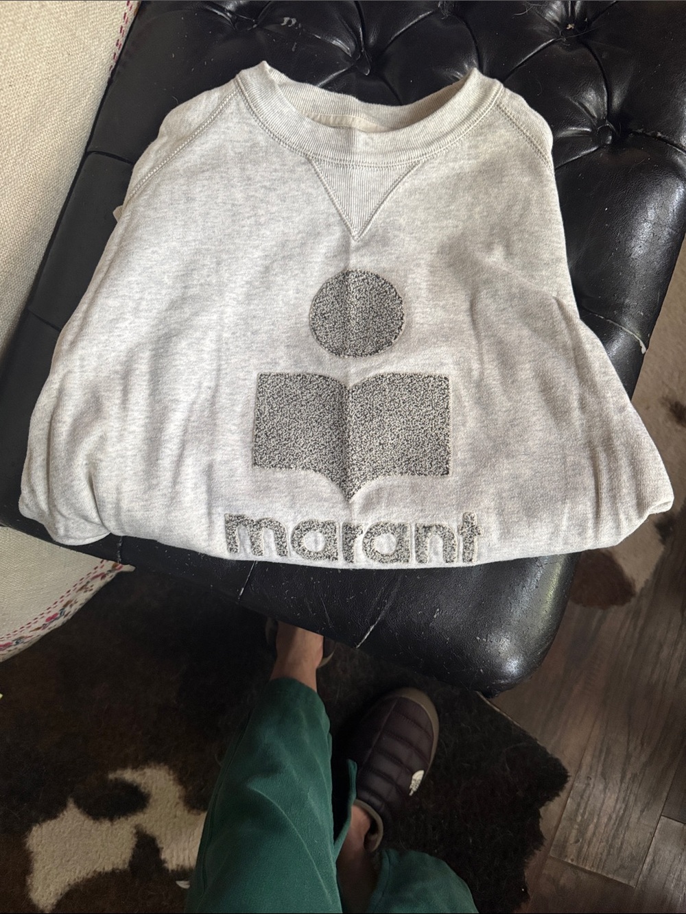 Isabel Marant Kids Heather Gray Chenille Logo Sweatshirt